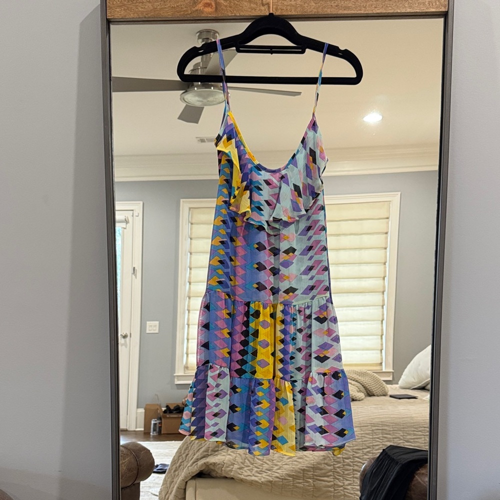 Colorful Geometric Patterned Mini Dress